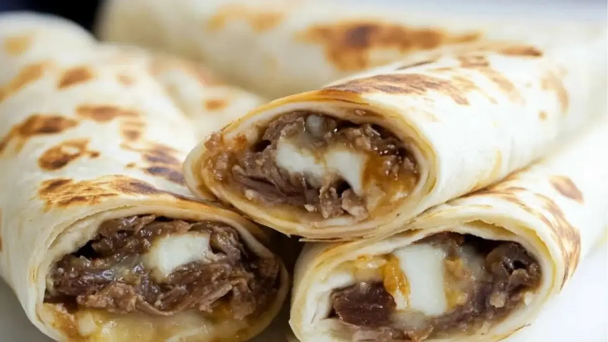 Easy Sheet Pan French Dip Tortilla Roll-Ups