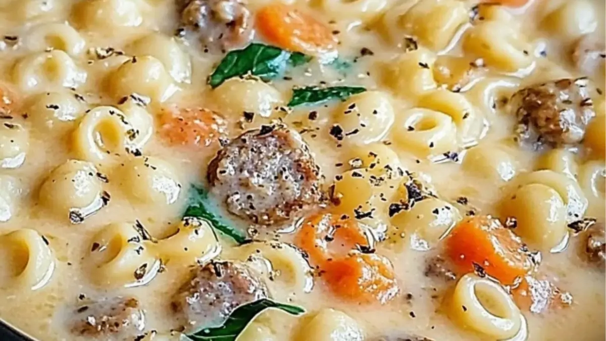 Creamy Parmesan Italian Sausage Ditalini Soup