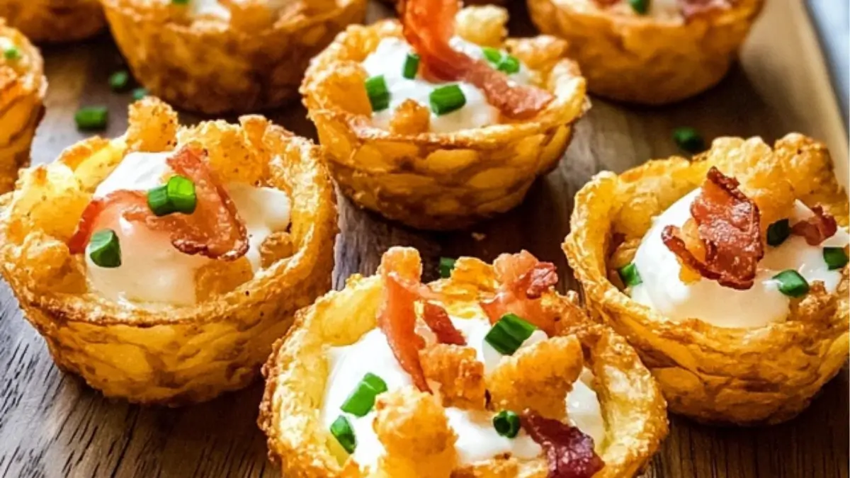 Loaded Tater Tot Appetizer Cups