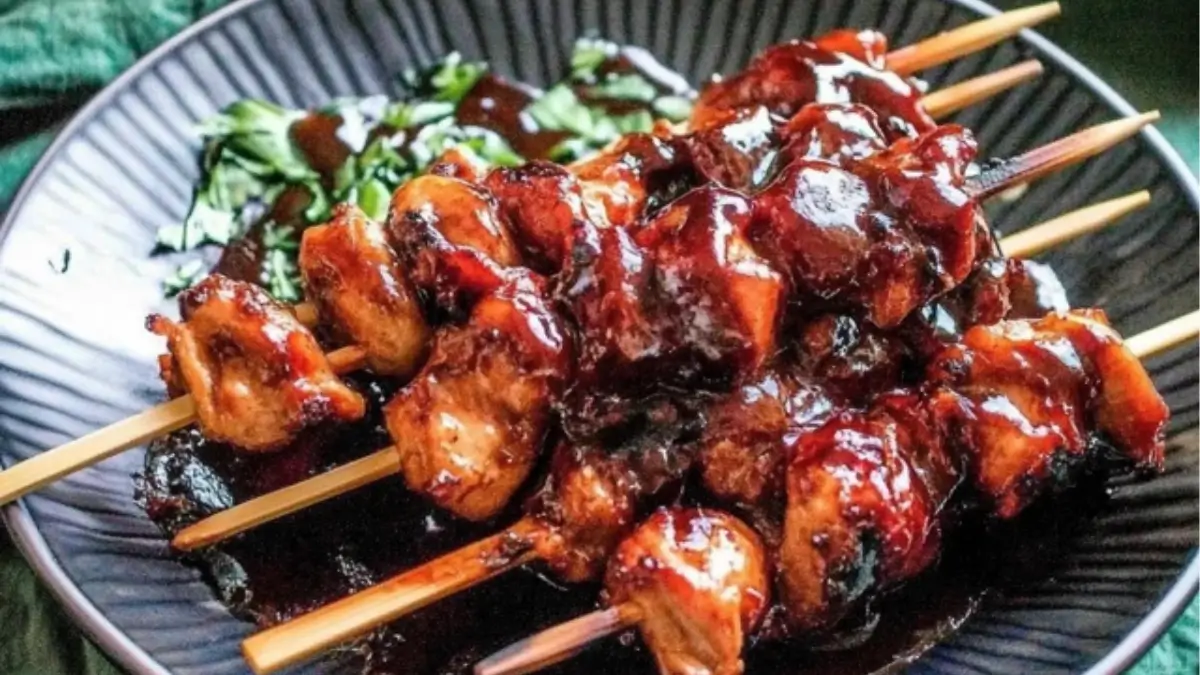 Sticky Bourbon Chicken Skewers