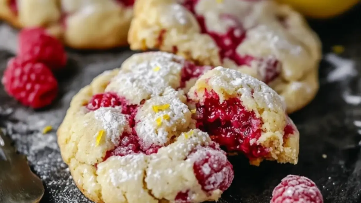 Soft and Chewy Lemon Raspberry Cookies