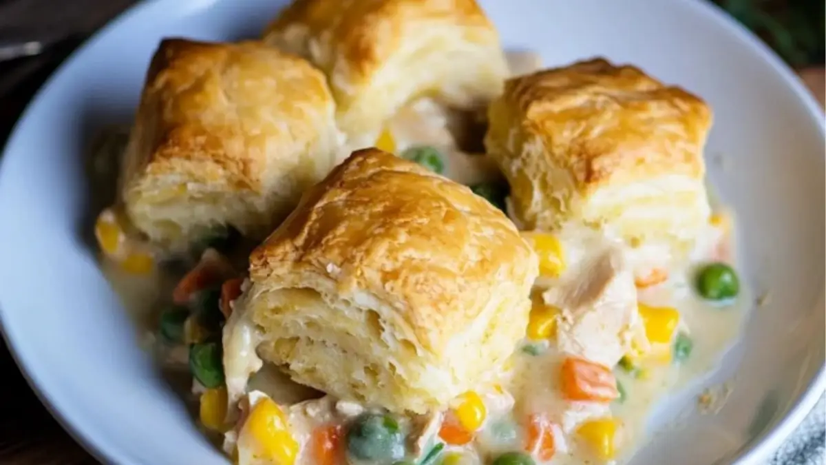 Easy Chicken Pot Pie with Biscuits