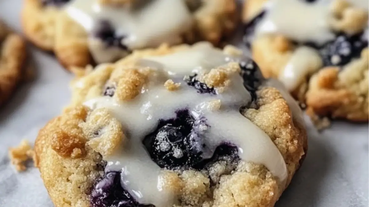 Blueberry Muffin Cookies with Streusel Topping