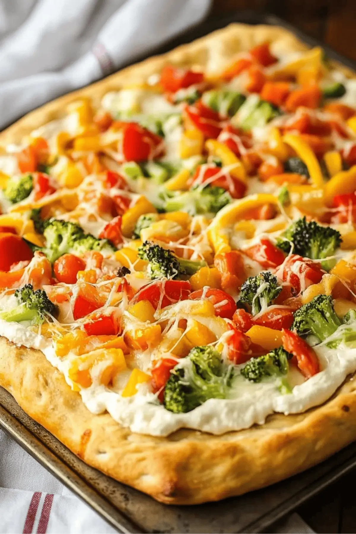 Easy Sheet Pan Cold Vegetable Pizza Easy Sheet Pan Cold Vegetable Pizza