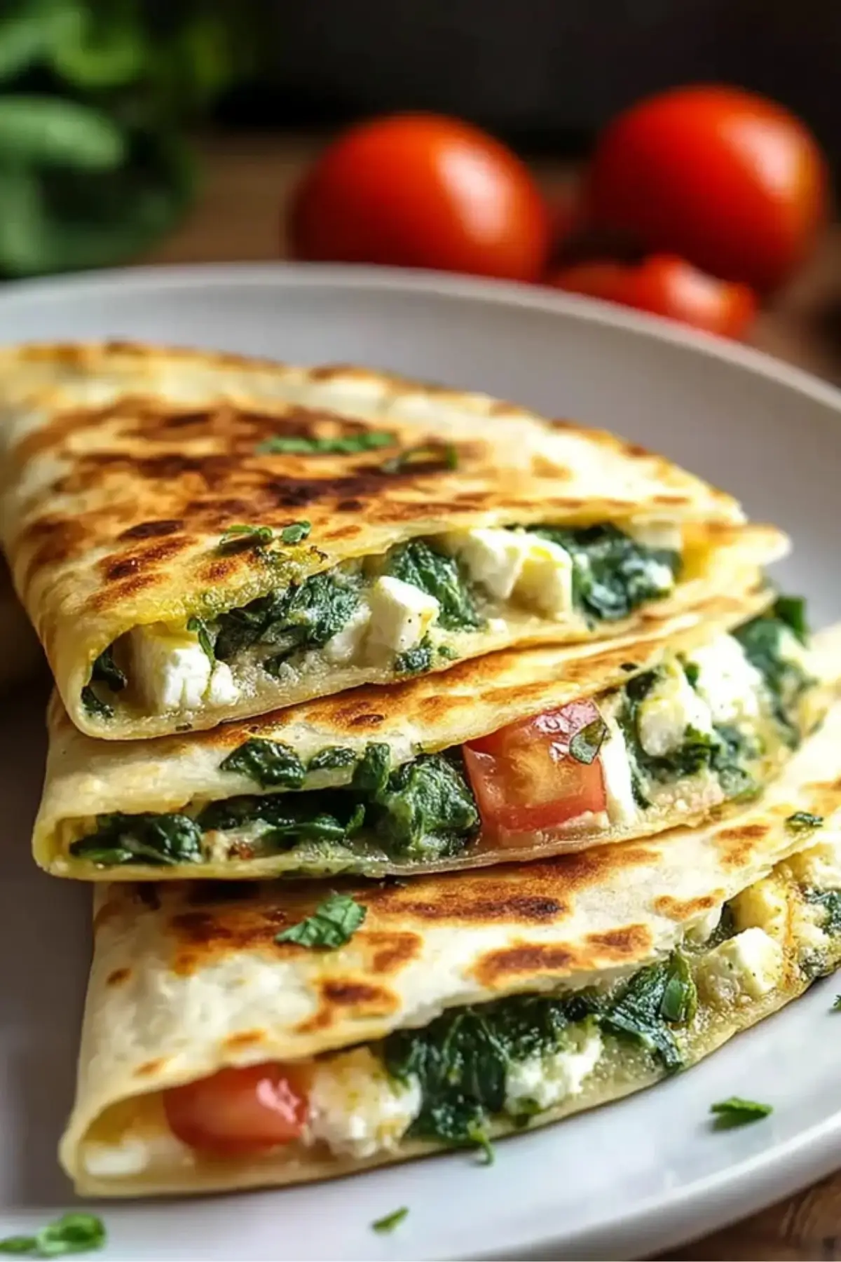 Spinach and Feta Quesadillas Spinach and Feta Quesadillas