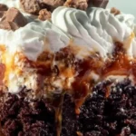 A Simple Chocolate Toffee Poke Cake