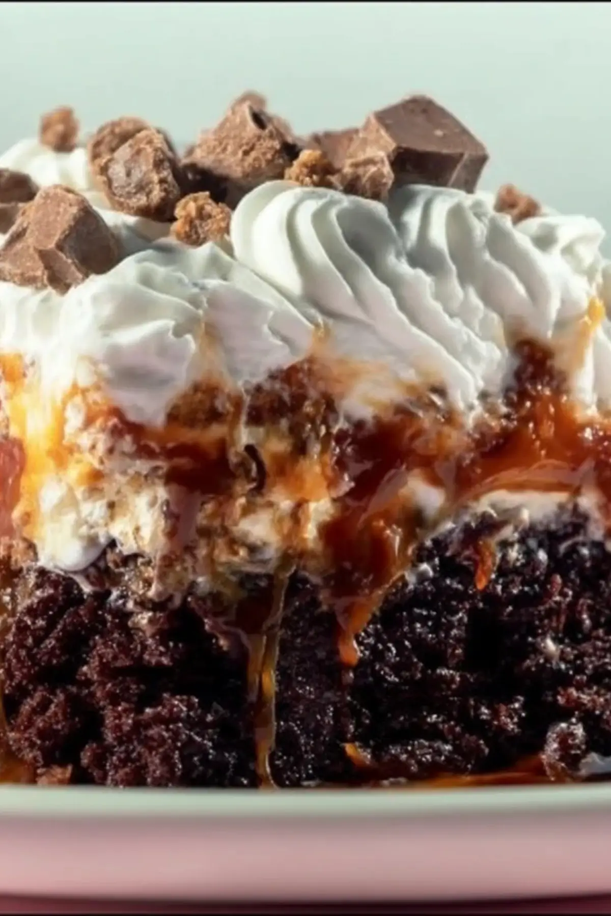 A Simple Chocolate Toffee Poke Cake A Simple Chocolate Toffee Poke Cake