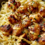 Garlic Butter Chicken Bites with Creamy Parmesan Pasta