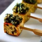 Roasted Tofu Lollipops with Pesto
