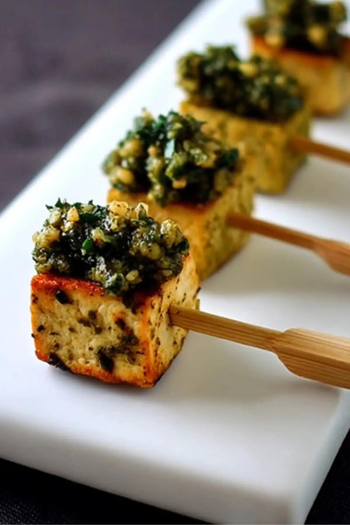 Roasted Tofu Lollipops with Pesto Roasted Tofu Lollipops with Pesto