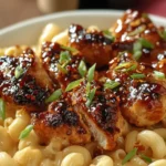 Sweet and Spicy Honey Pepper Chicken with Creamy Macaroni Cheese