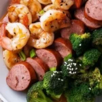 Easy Honey Garlic Shrimp with Sausage and Broccoli