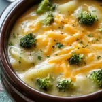 Creamy Crockpot Potato Broccoli Cheddar Soup