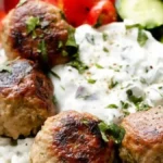 Healthy Greek Turkey Meatballs with Tzatziki Sauce