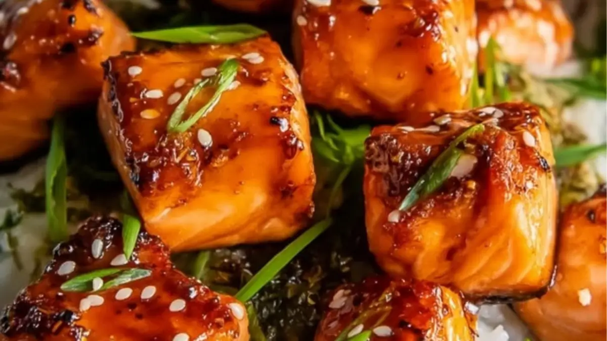 Sweet and Savory Honey Garlic Salmon Bites