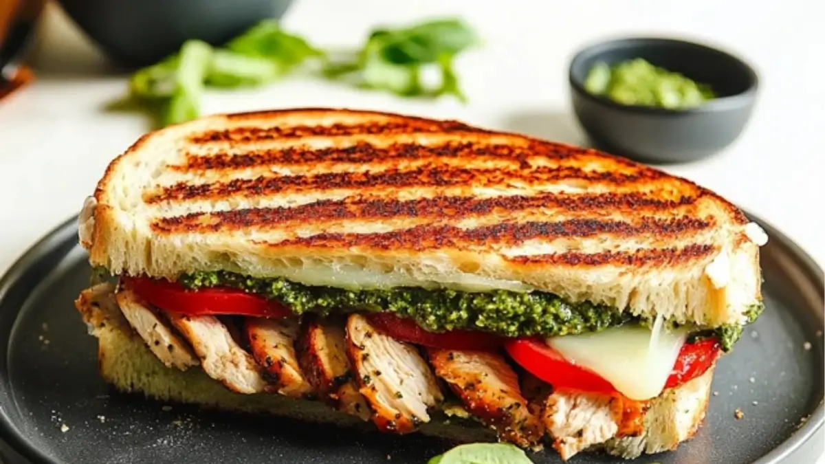 Loaded Chicken Pesto Panini