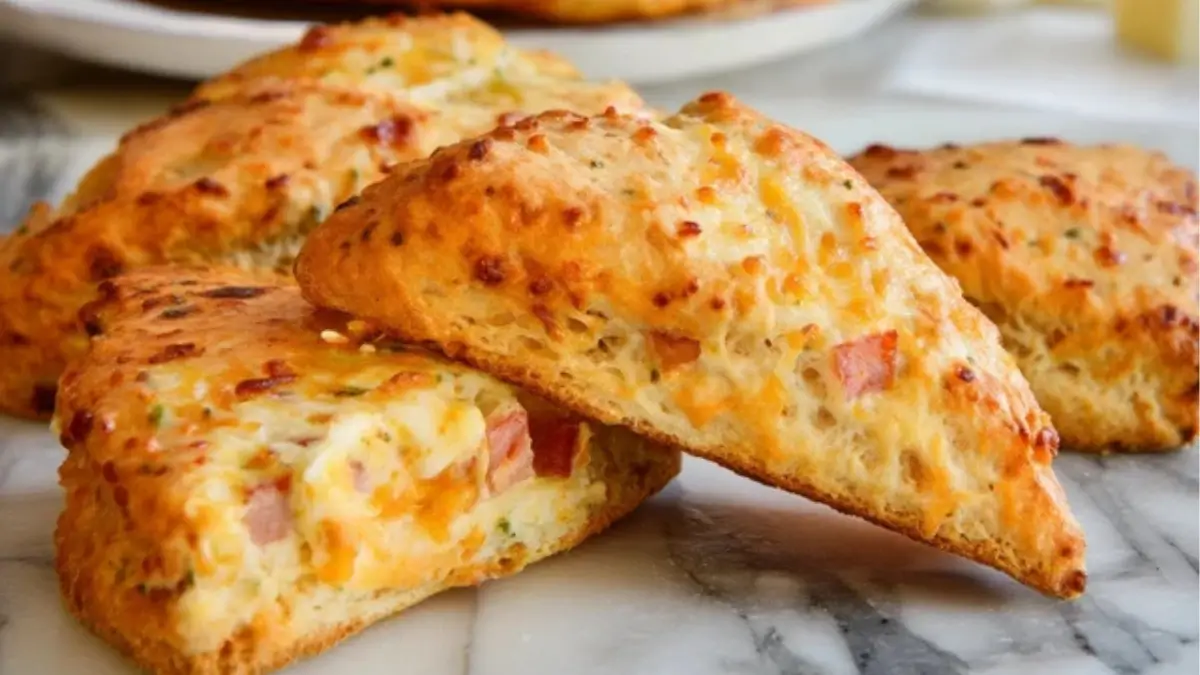 Flaky Ham and Cheese Scones