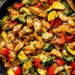 Lemon Herb Chicken and Veggies Skillet Recipe