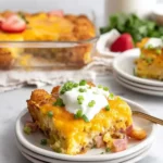 Ham and Cheese Breakfast Casserole with Tater Tots