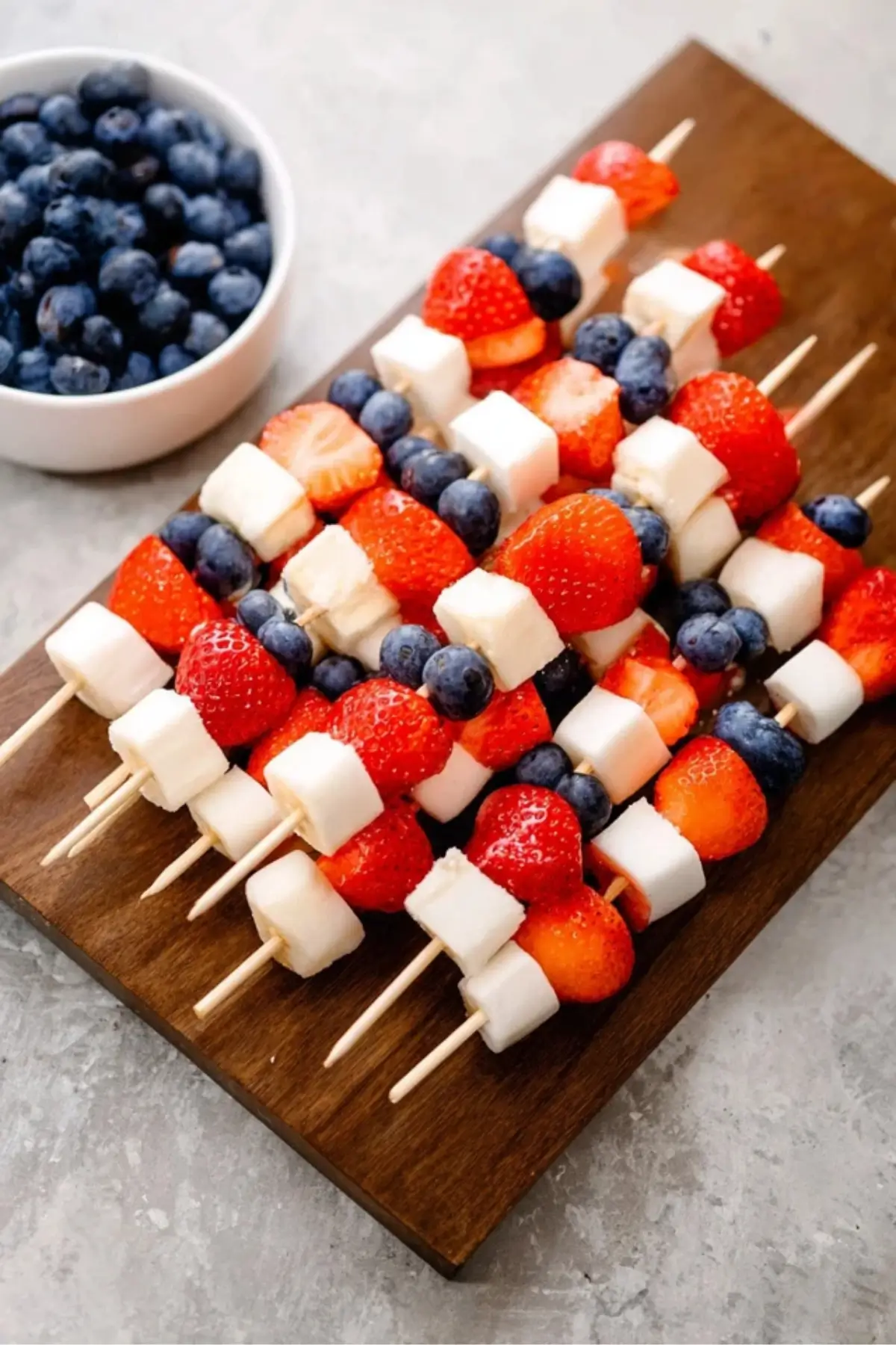 Red, White, and Blue Fruit Kabobs