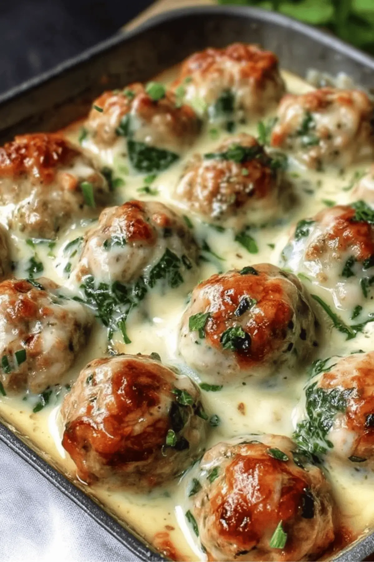 Southern Baked Chicken Ricotta Meatballs with Spinach Alfredo Sauce Southern Baked Chicken Ricotta Meatballs with Spinach Alfredo Sauce