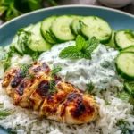 Lemon Herb Chicken Tzatziki Bake with Rice