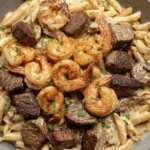 Blackened Steak and Shrimp Alfredo