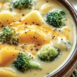 Creamy Crockpot Potato Broccoli Cheddar Soup