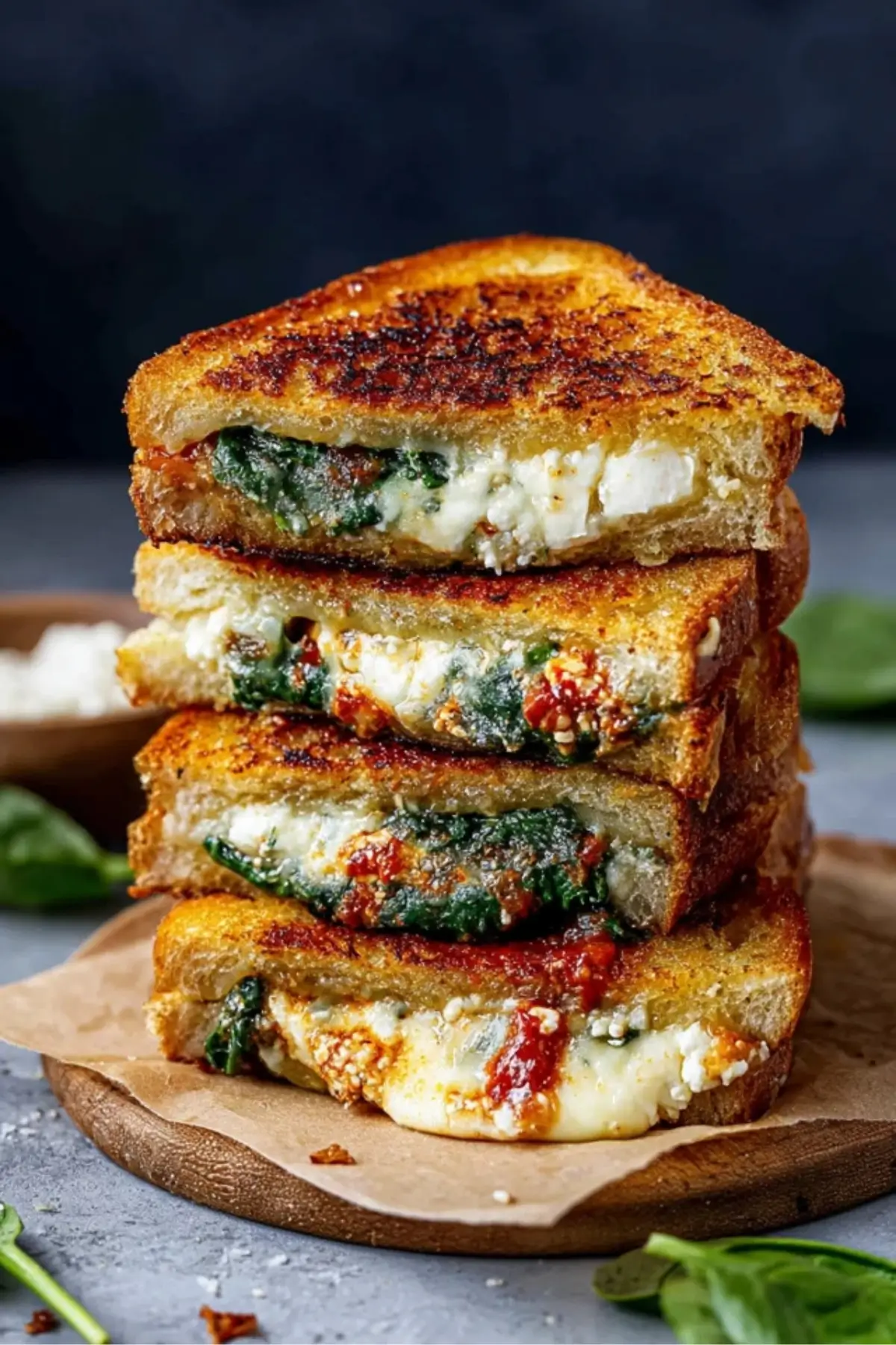 Spinach and Feta Grilled Cheese Spinach and Feta Grilled Cheese