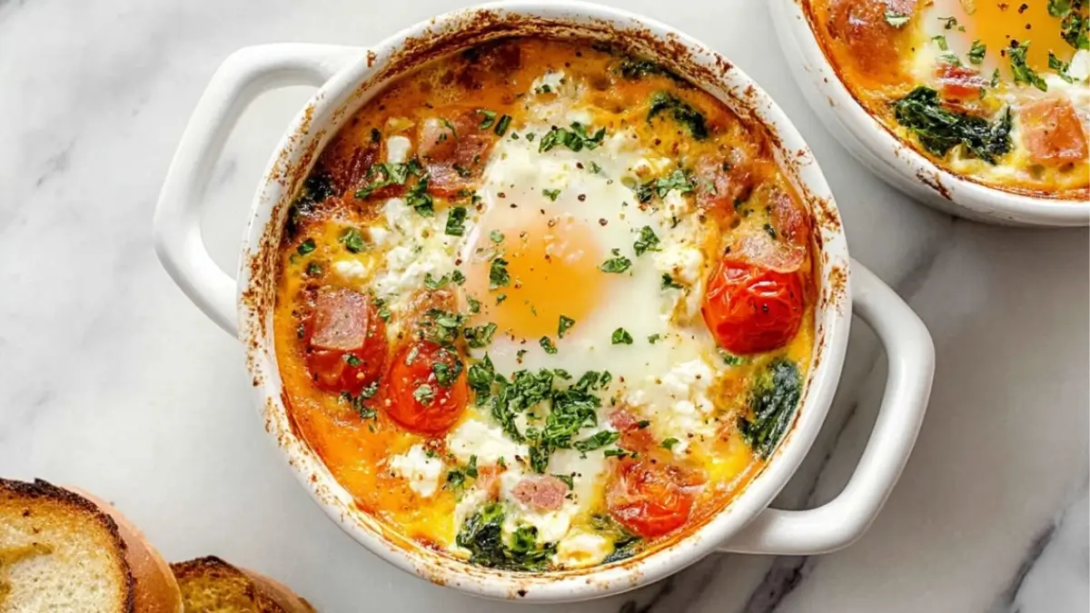 Baked Feta Eggs