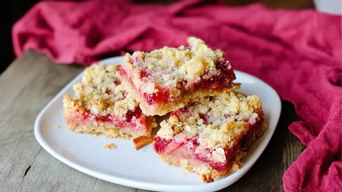 Rhubarb Oat Bars