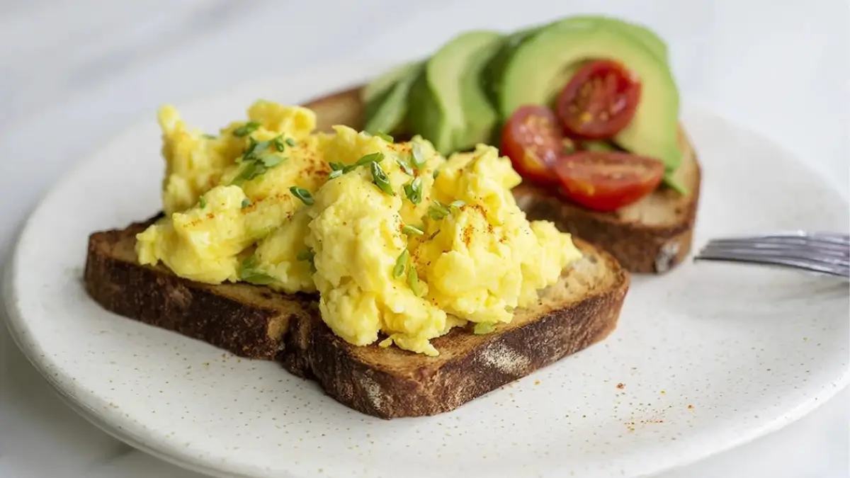 Avocado Toast with Scrambled Eggs