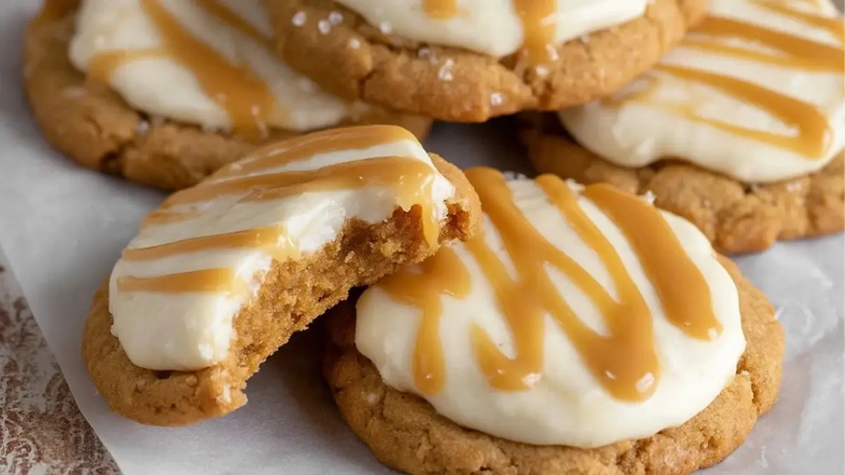 Salted Caramel Cheesecake Cookies
