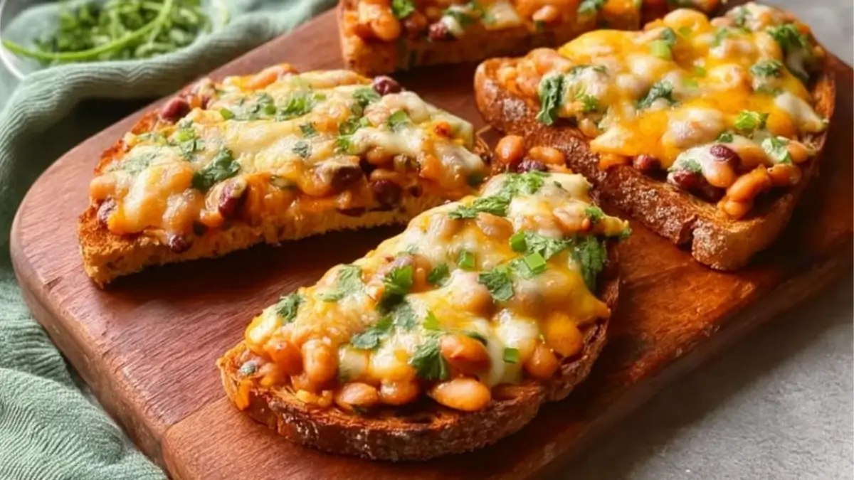 Cheesy Masala Beans on Toast