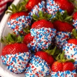 Easy 4th of July Chocolate Covered Strawberries