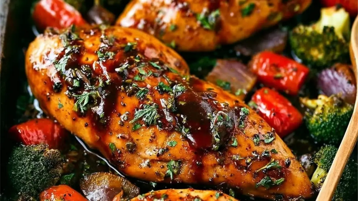 Lemon Herb Balsamic Chicken and Veggies