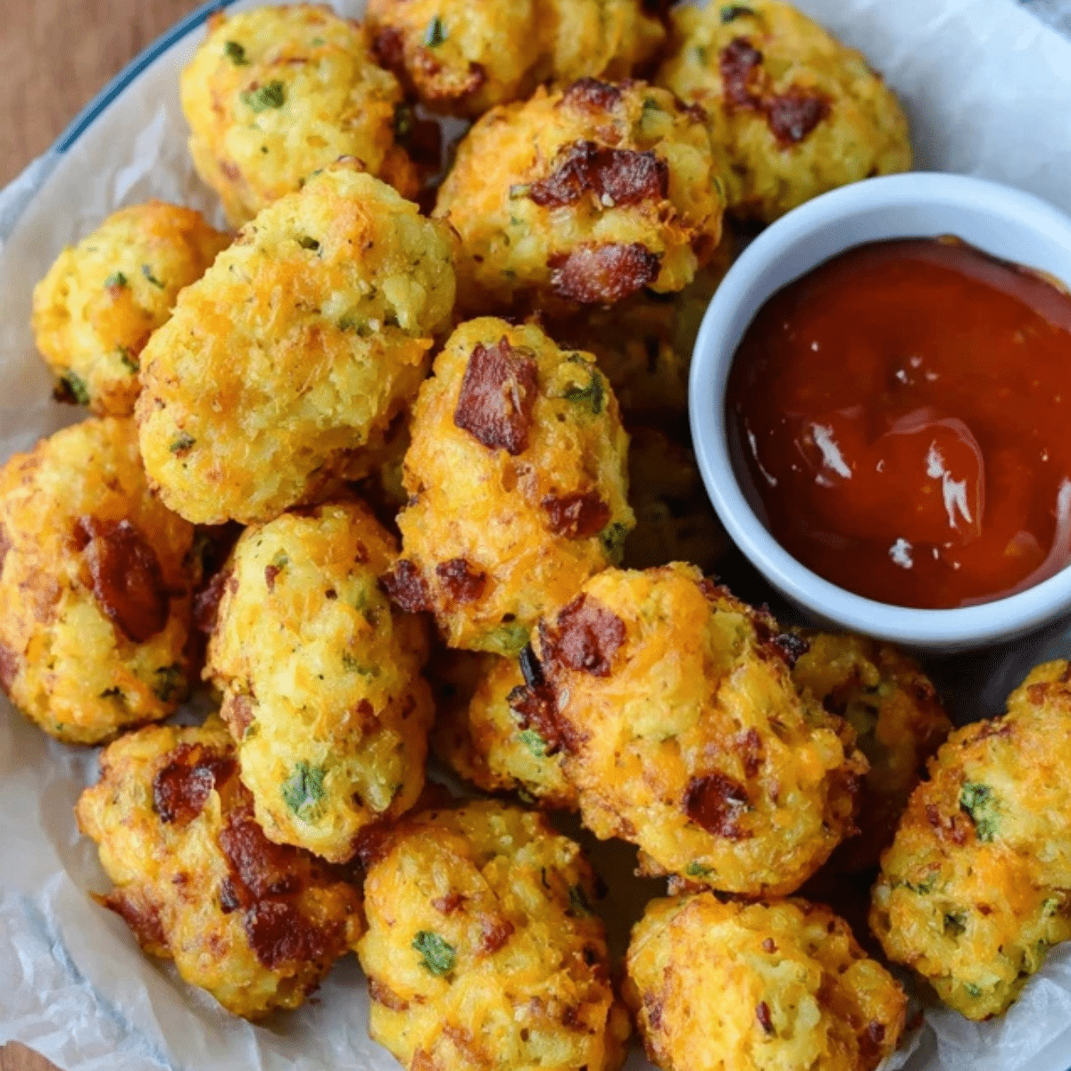 Bacon Cheddar Cauliflower Tots
