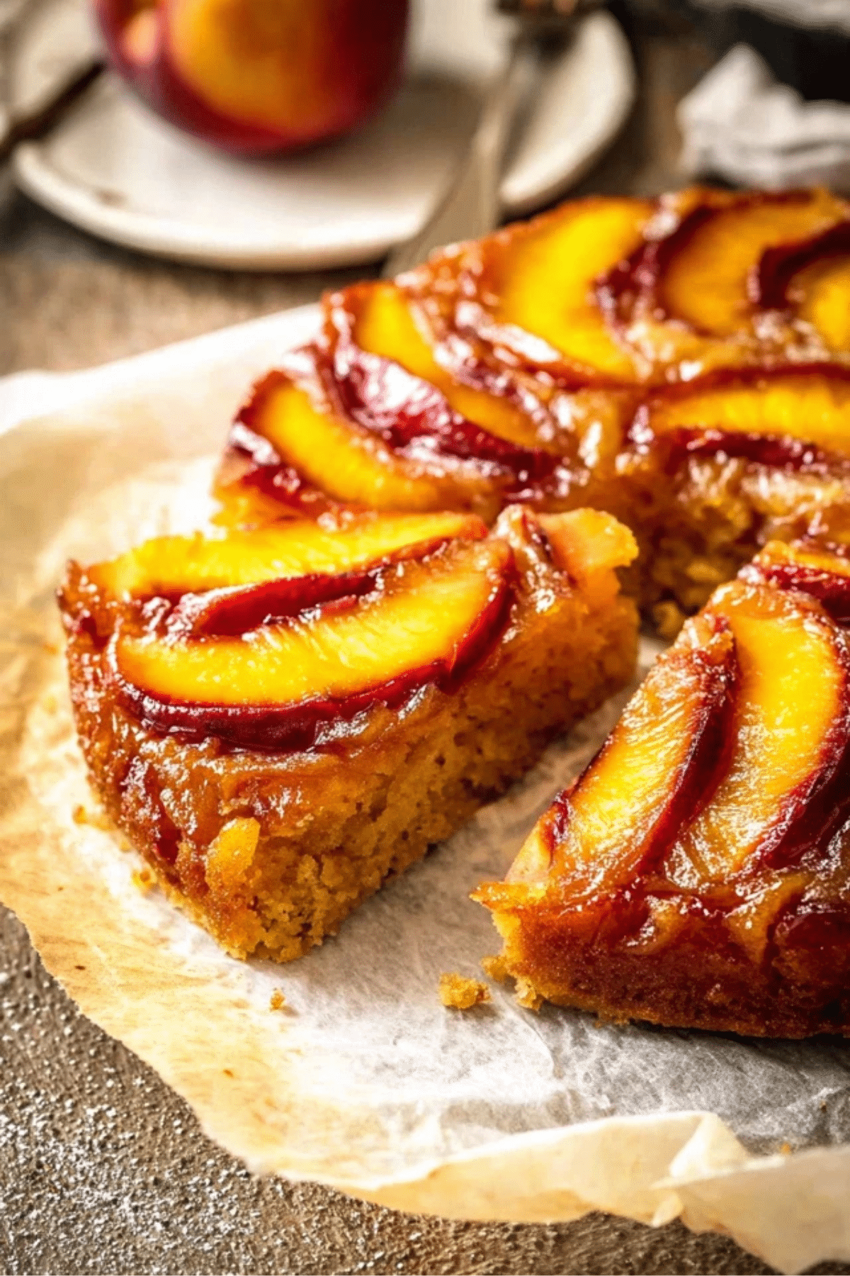 Bourbon Peach Upside Down Cake