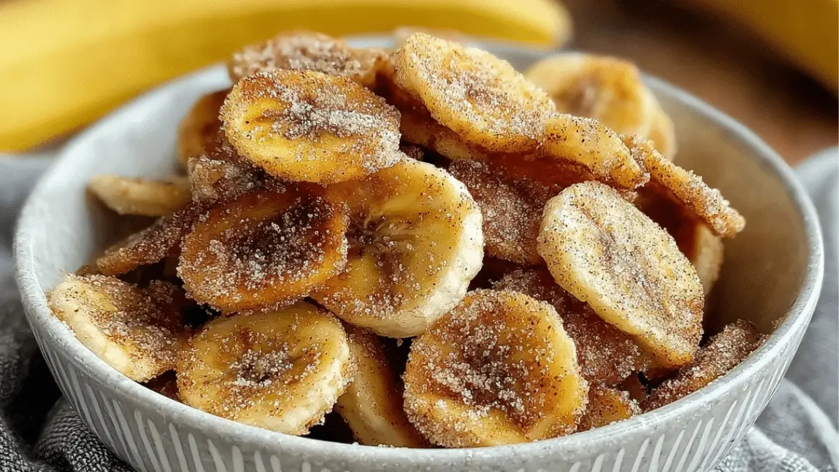 Cinnamon-Sugar Air Fryer Banana Chips