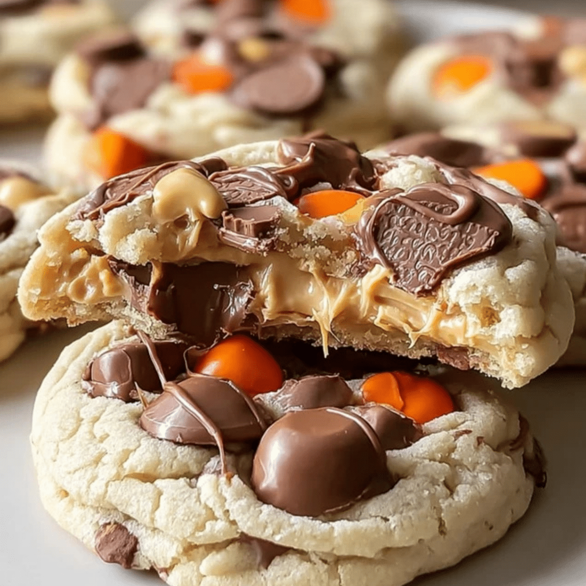 gooey reese's cheesecake cookies