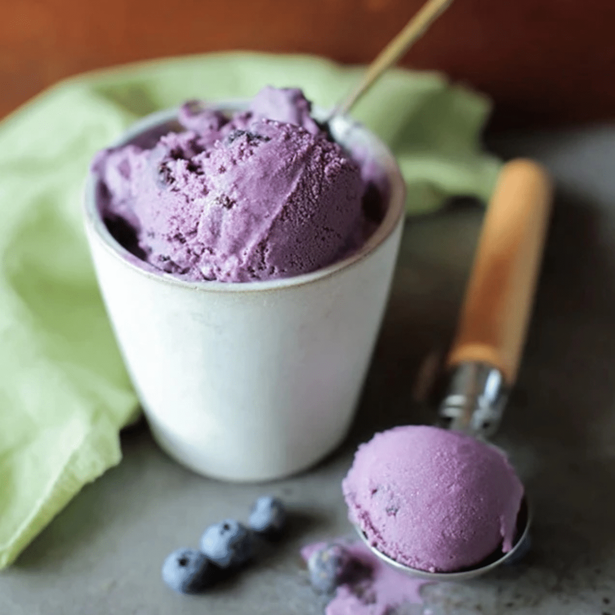 Homemade Blueberry Ice Cream