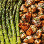 Garlic Butter Chicken Bites with Asparagus