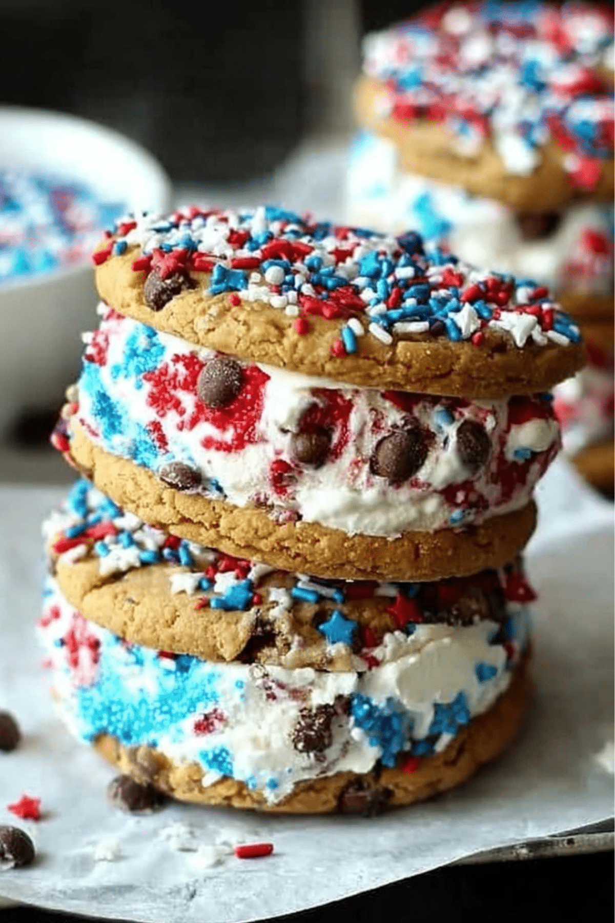 Patriotic Ice Cream Sandwiches