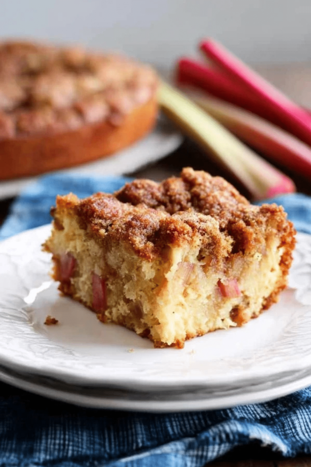 Double Crumb Rhubarb Coffee Cake