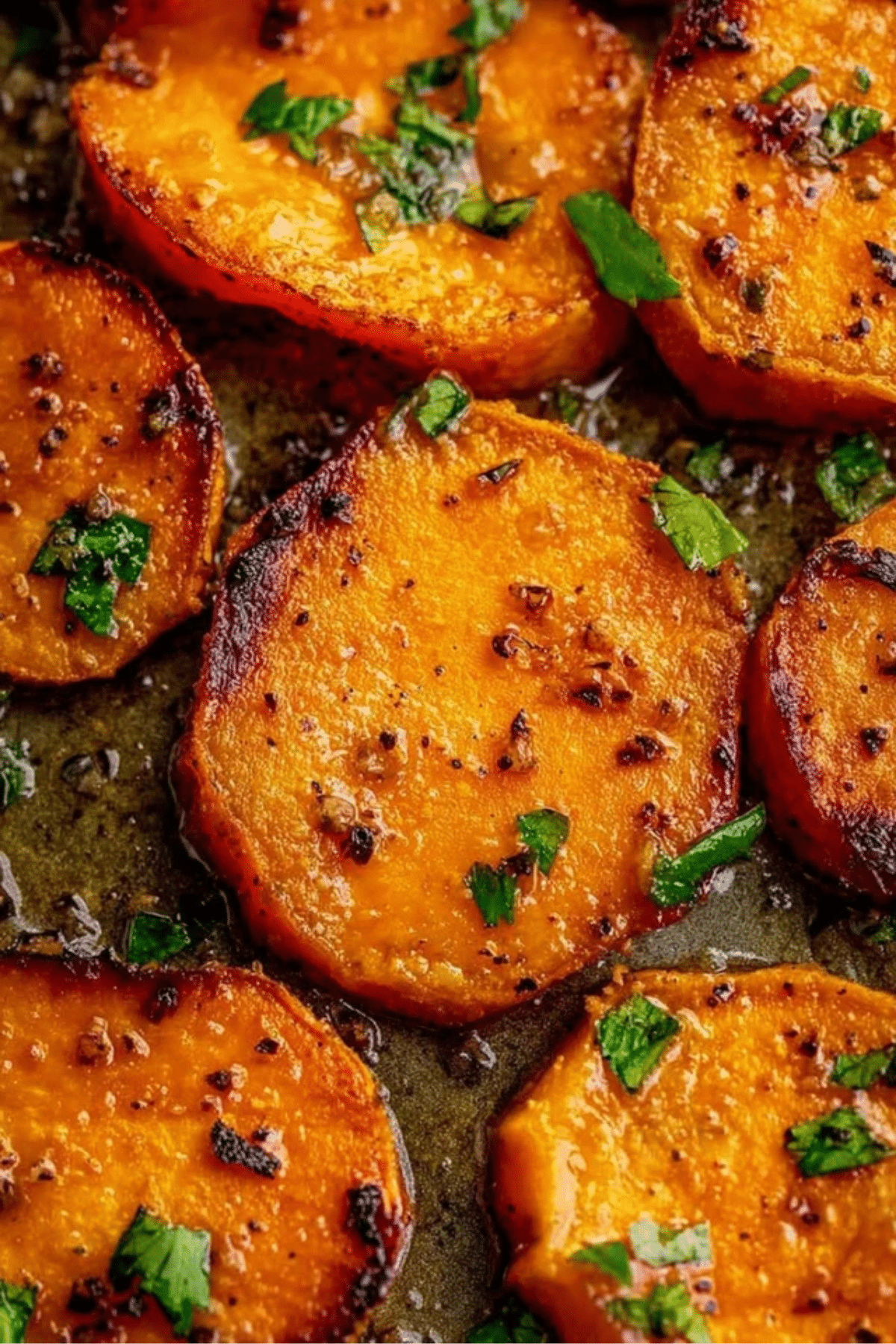 Garlic Butter Roasted Sweet Potatoes