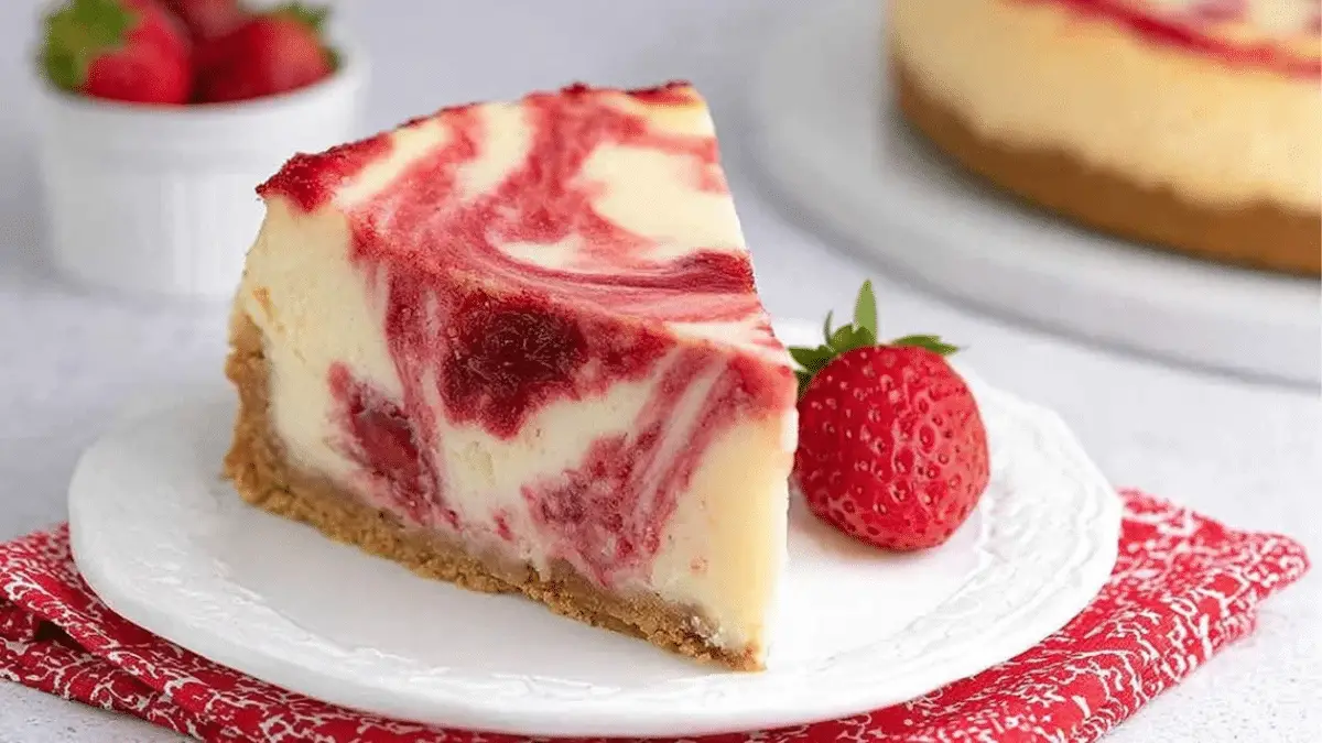 Strawberry Swirl Cheesecake