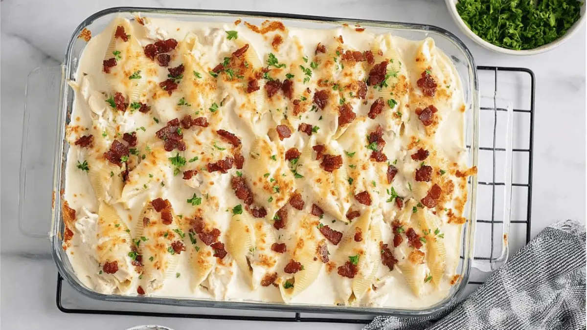 Chicken Alfredo Stuffed Shells