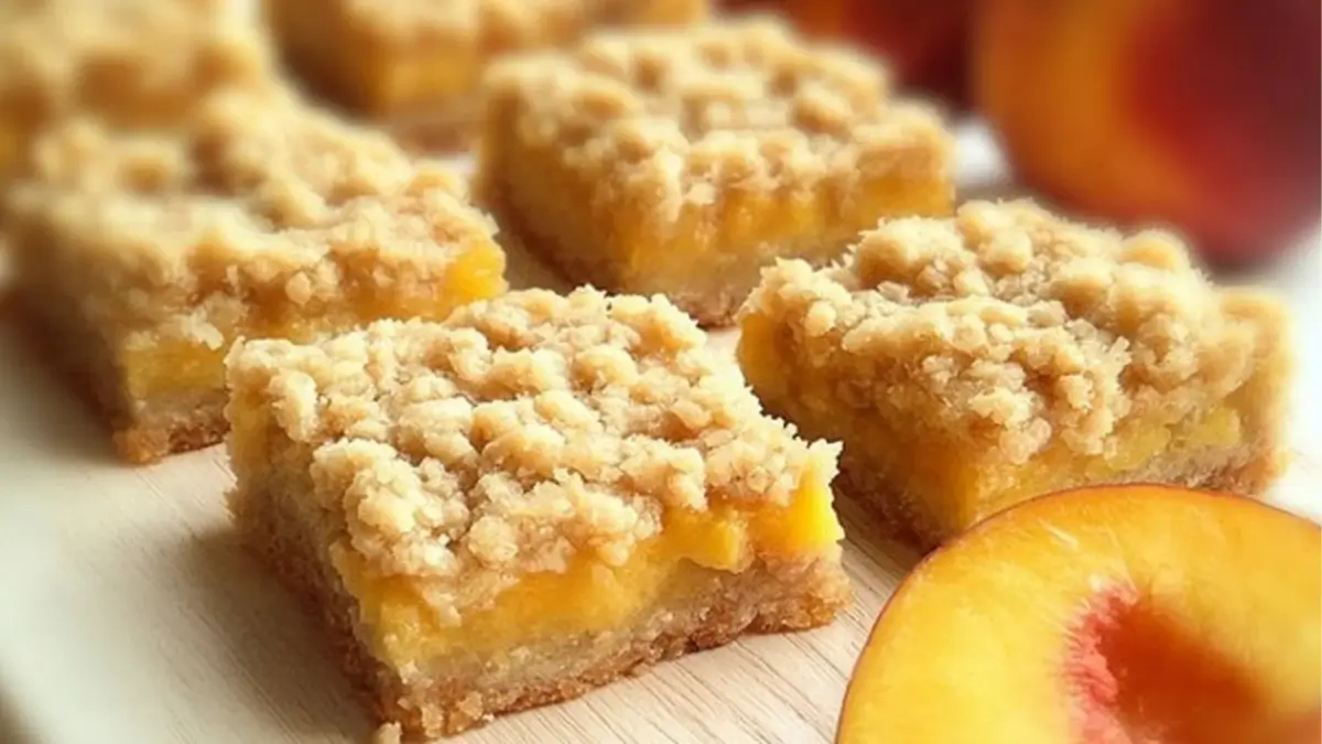Easy Peach Crumble Bars