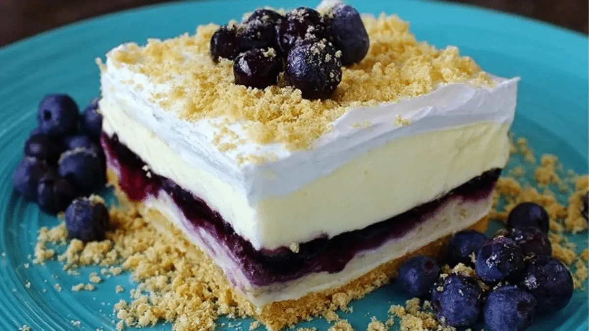 No Bake Lemon Blueberry Dessert