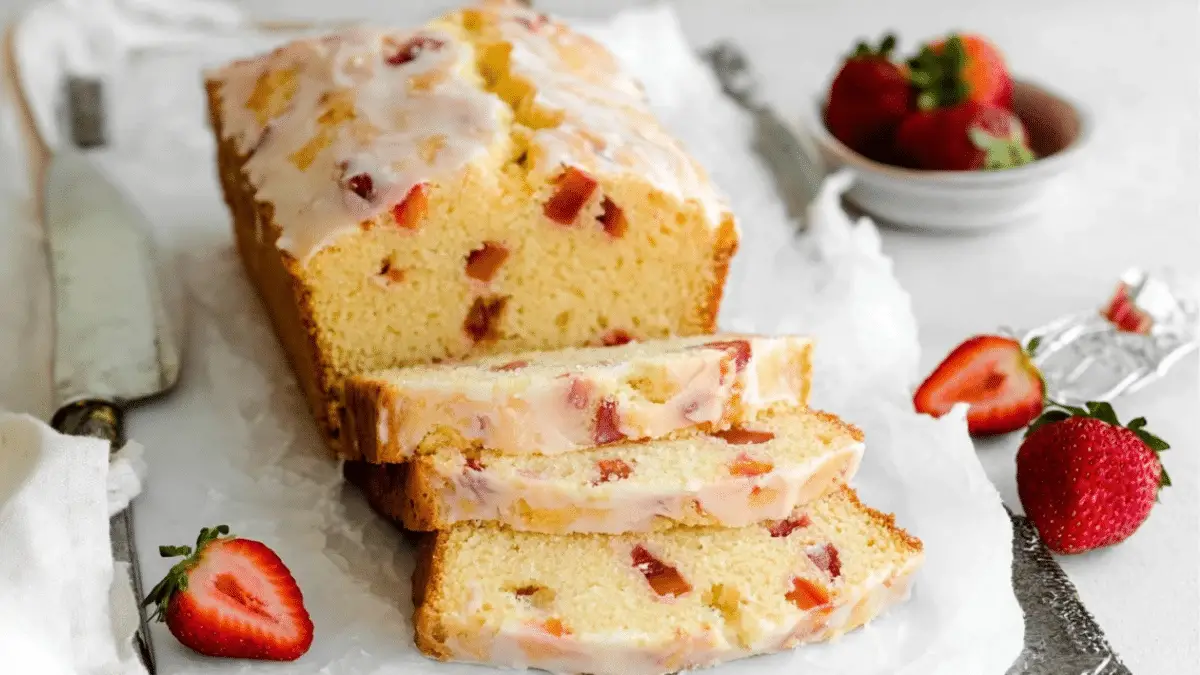 Strawberry Rhubarb Pound Cake